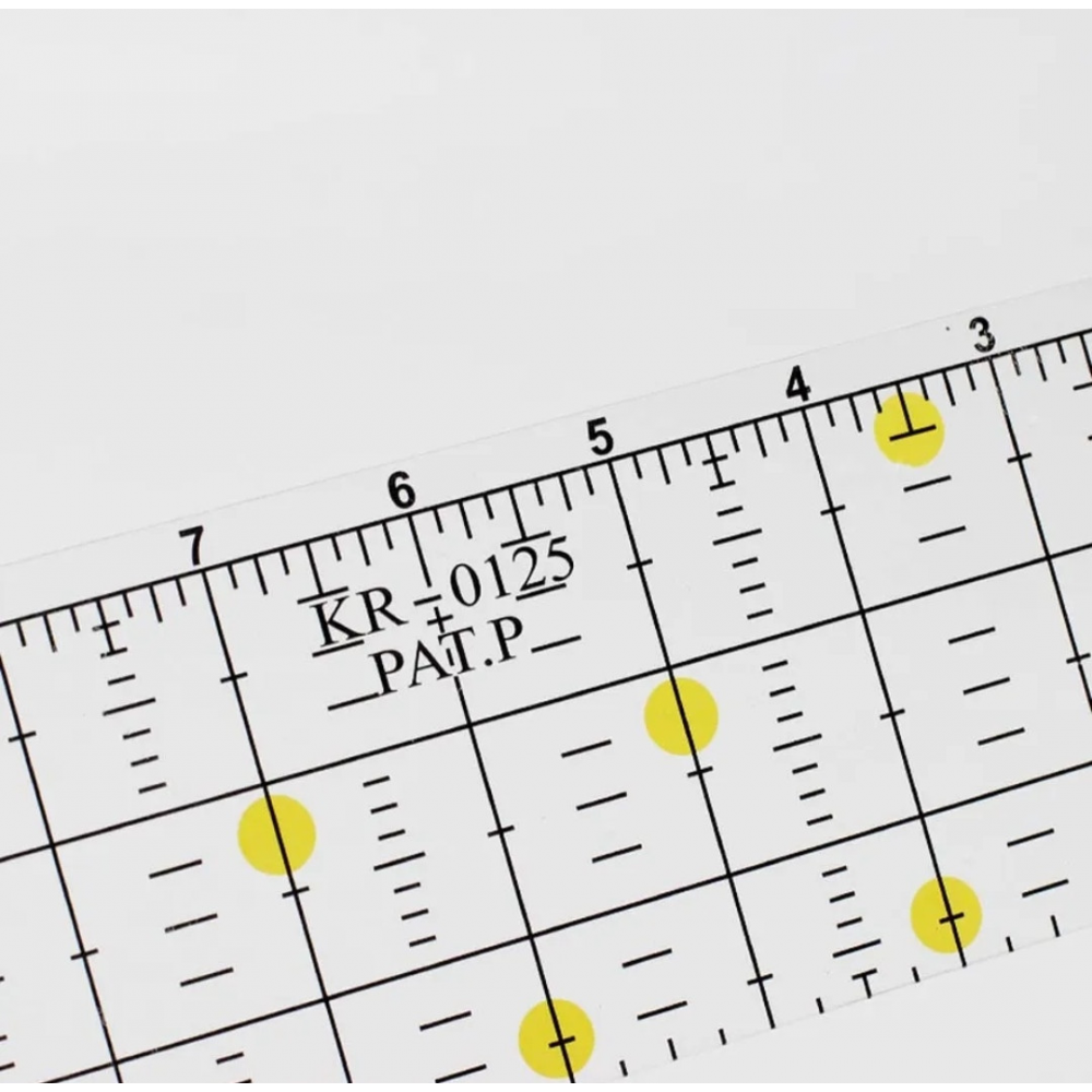 Лінійка для печворку і квілтингу квадрат 12.5х 12.5 дюймів KR-0125 (акрил 3мм)