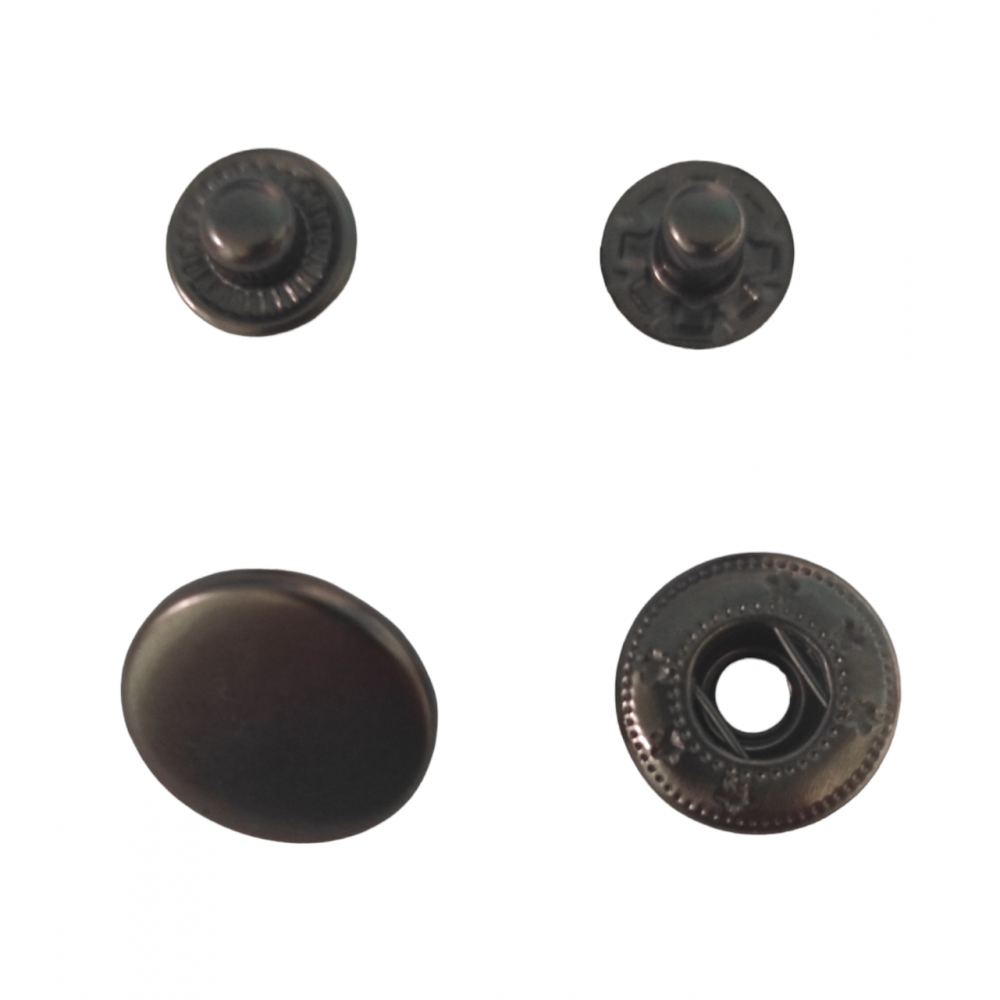 Кнопки Альфа металеві швейні галантерейні 15мм 50 штук для одягу та інших виробів колір оксид (6627)