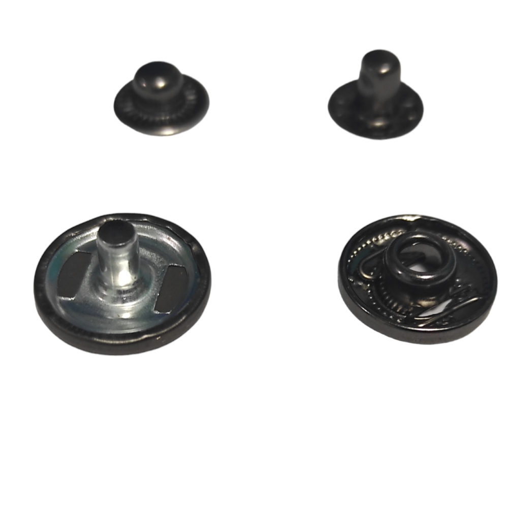 Кнопки Альфа металеві швейні галантерейні 12.5мм 50 штук для одягу та інших виробів колір оксид (6624)