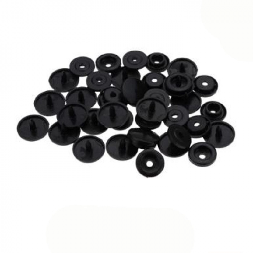 Кнопка пластикова для одягу 12 мм чорна (11) 1000 шт (6265)