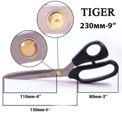 Ножиці швейні кравецькі TIGER 230 мм (9 “) пластикова ручка GL119 (6047)
