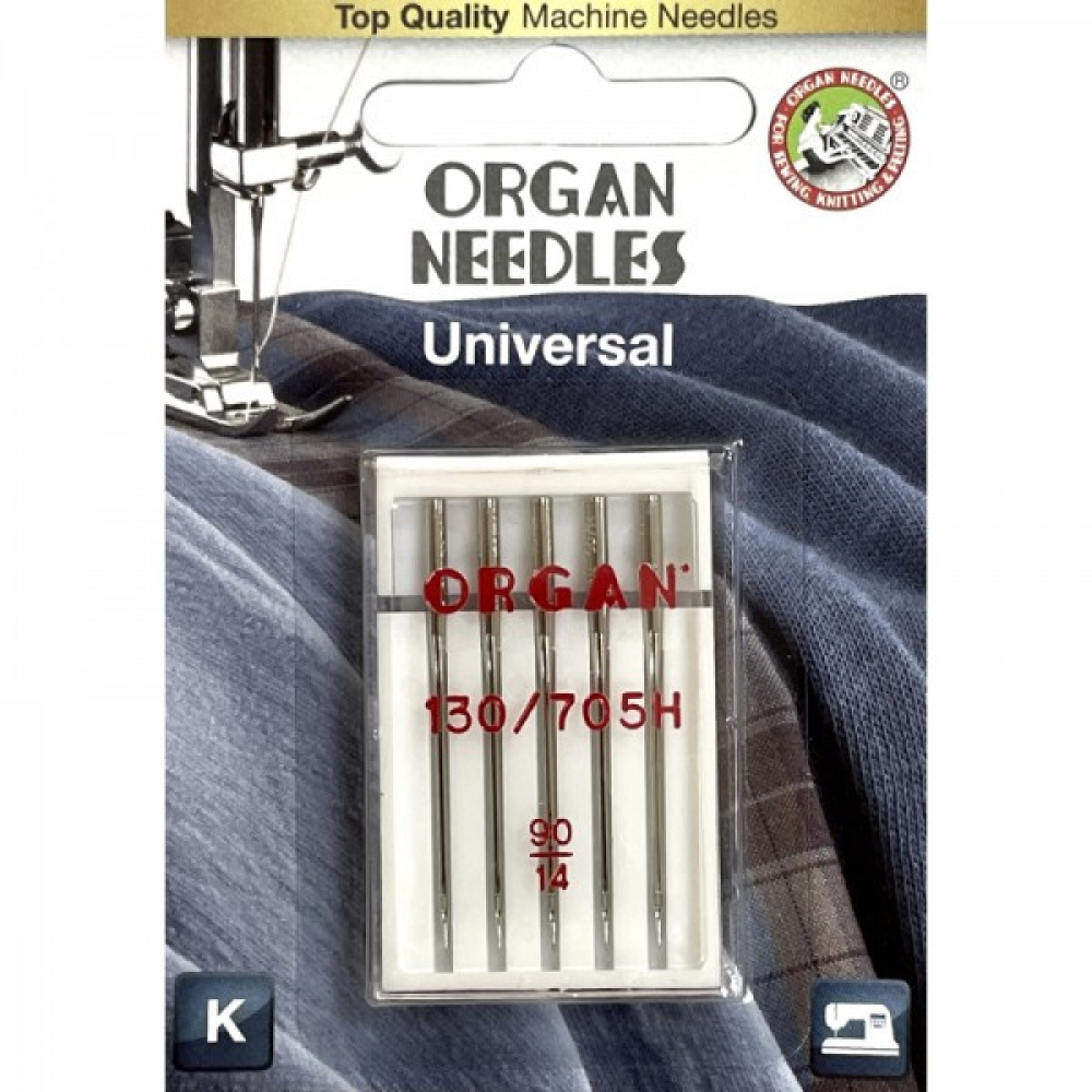 Иглы швейные универсальные ORGAN  №90 для бытовых швейных машин блистерная упаковка 5 штук (6497)