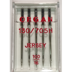 Голки швейні для в'язаних та трикотажних тканин ORGAN Jersey №100 пластиковий бокс 5 штук для побутових швейних машин