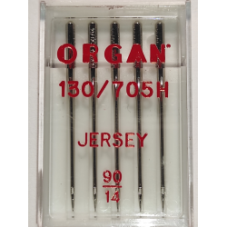 Голки швейні для в'язаних та трикотажних тканин ORGAN Jersey №90 пластиковий бокс 5 штук для побутових швейних машин
