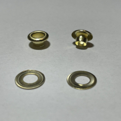 Люверси металеві 4,3 мм (блочка+шайба) 100 комплектів колір золото (6518)