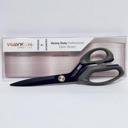 Ножиці швейні кравецькі преміумкласу TC-H230-HB WAYKEN сталеві леза, ручки м'який пластик хакі (6678)