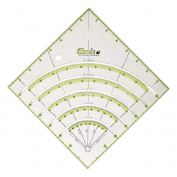 Лінійка для печворку і квілтингу 8х 8 дюймів з отворами для дуг, кіл (акрил 3мм) (6576)