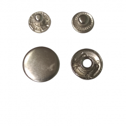 Кнопки Альфа металеві швейні галантерейні 15мм 50 штук для одягу та інших виробів колір нікель (6628)