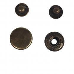 Кнопки Альфа металеві швейні галантерейні 15 мм 50 штук для одягу та інших виробів колір антик (6626)