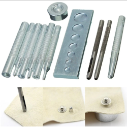 Набір інструментів з 12 предметів для ручної установки металевих кнопок та холнітенів (6795)